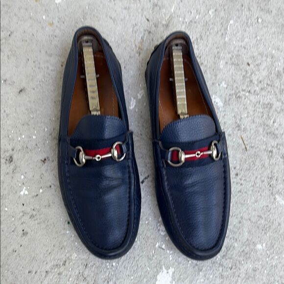 Gucci, navy driving shoes - Picture 1 of 14